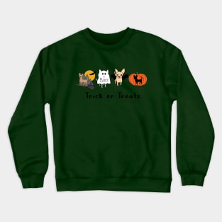 Green Halloween Chis - Smooth coat chihuahuas - Halloween Chihuahua Tee Crewneck Sweatshirt